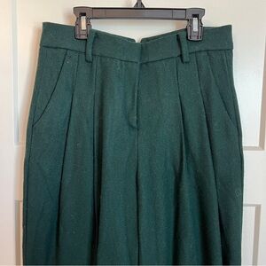 The Frankie Shop Dark Green Wool Pleated Trousers NWT size M